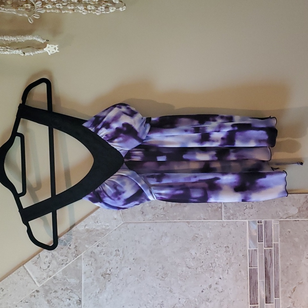 IZByer dress purple tie dye tank top